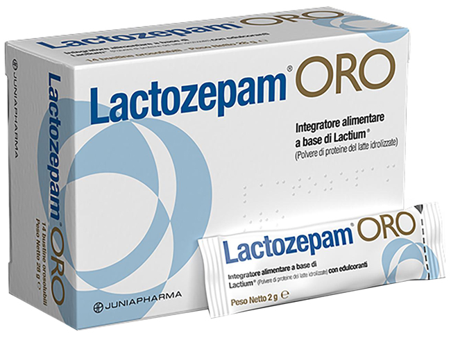 LACTOZEPAM ORO GRANULATO OROSOLIBILE A BASE DI LACTIUM 14 BUSTINE DA 2 G - Farma Nice