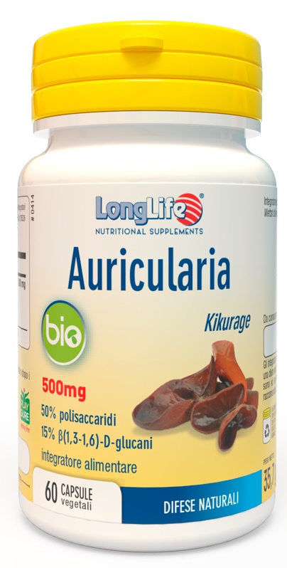 LONGLIFE AURICULARIA BIO 60 CAPSULE - Farma Nice