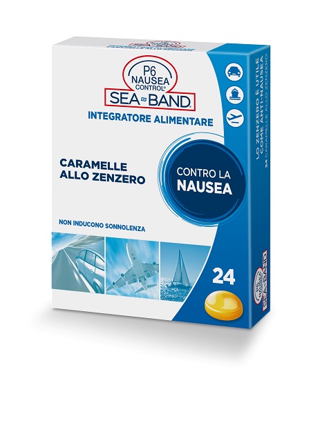 P6 NAUSEA CONTROL SEA BAND CARAMELLE ANTINAUSEA VIAGGIO ALLO ZENZERO 24 PEZZI - Farma Nice