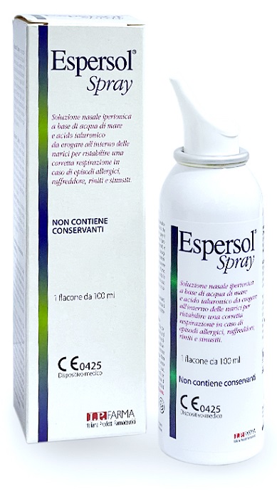 SOLUZIONE NASALE ESPERSOL SPRAY IPERTONICA A BASE DI ACQUA DI MARE E ACIDO IALURONICO 0,02% 100ML - Farma Nice
