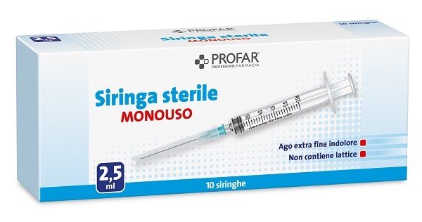SIRINGA MONOUSO 2,5ML PROFAR - Farma Nice