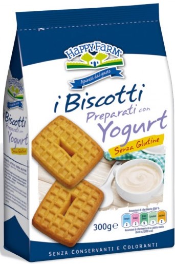 HAPPY FARM BISCOTTI YOGURT SENZA ZUCCHERO 300 G - Farma Nice