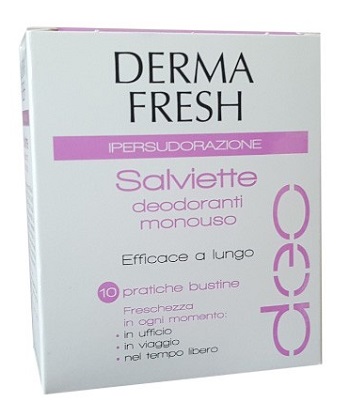 DERMAFRESH IPERSUDORAZIONE 10 SALVIETTINE DEODORANTI - Farma Nice