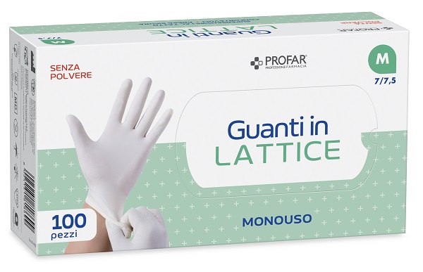 PROFAR GUANTO IN LATTICE SENZA POLVERE M 100 PEZZI - Farma Nice