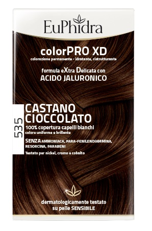 EUPHIDRA COLORPRO XD 535 CASTANO CIOCCOLATO GEL COLORANTE CAPELLI IN FLACONE + ATTIVANTE + BALSAMO + GUANTI - Farma Nice