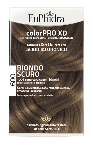 EUPHIDRA COLORPRO XD 600 BIONDO SCURO GEL COLORANTE CAPELLI IN FLACONE + ATTIVANTE + BALSAMO + GUANTI - Farma Nice