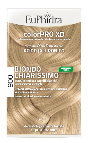 EUPHIDRA COLORPRO XD 900 BIONDO CHIARISSIMO GEL COLORANTE CAPELLI IN FLACONE + ATTIVANTE + BALSAMO + GUANTI - Farma Nice
