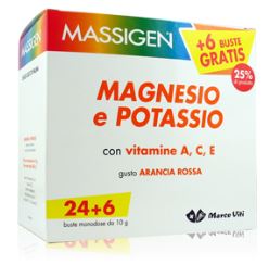 MASSIGEN MAGNESIO E POTASSIO IN BUSTINA CON ASTUCCIO 24+6 - Farma Nice