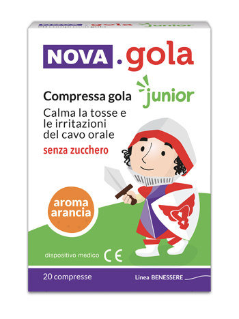 NOVA GOLA JUNIOR ARANCIA 20 COMPRESSE SENZA ZUCCHERO - Farma Nice