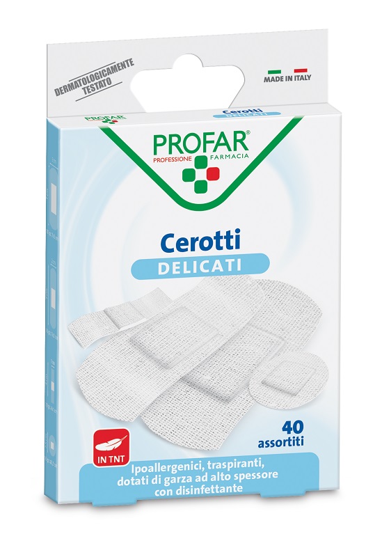 CEROTTO TESSUTO NON TESSUTO DELICATO ASSORTITI 40 PEZZI PROFAR - Farma Nice