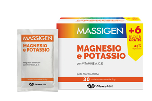 MASSIGEN MAGNESIO E POTASSIO 24 BUSTINE +6 GRATIS - Farma Nice