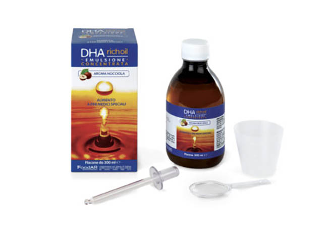 DHA RICHOIL SCIROPPO AL 25% DI DHA DI ORIGINE ALGALE GUSTO MANDORLA 30 ML - Farma Nice