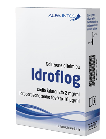 SOLUZIONE OFTALMICA IDROFLOG A BASE DI IALURONATO DI SODIO E IDROCORTISONE SODIO FOSFATO 15 FLACONCINI DA 0,5 ML - Farma Nice