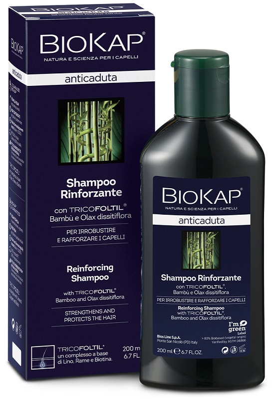 BIOKAP SHAMPOO RINFORZANTE ANTICADUTA CON TRICOFOLTIL NUOVA FORMULA 200 ML - Farma Nice