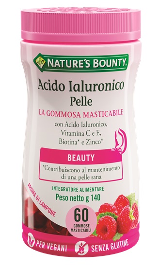 NATURE'S BOUNTY ACIDO IALURONICO PELLE 60 GOMMOSE MASTICABILI - Farma Nice