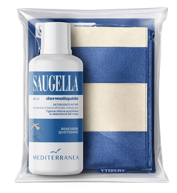 SAUGELLA MEDITERRANEA BUNDLE DERMOLIQUIDO 500 ML + GADGET POCHETTE - Farma Nice