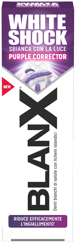 BLANX WHITE SHOCK PURPLE CORRECTOR DENTIFRICIO 75 ML - Farma Nice