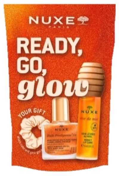 NUXE GLOW ON THE GO 1 REVE DE MIEL GLOSS SOIN LEVRES AU MIEL 10 ML + 1 HUILE PRODIGIEUSE OR 10 ML - Farma Nice