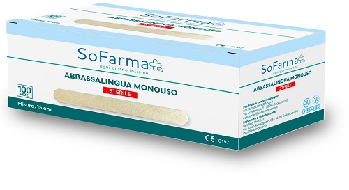 ABBASSALINGUA MONOUSO IN LEGNO STERILE 100 PEZZI SOFARMAPIU' - Farma Nice