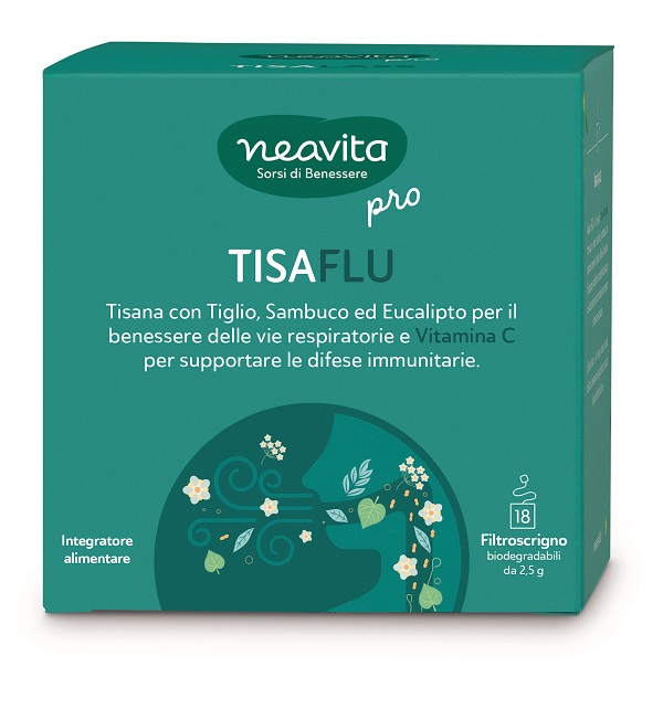 NEAVITA FILTROSCRIGNO TISAFLU TIGLIO SAMBUCO EUCALIPTO VITAMINA C 18 FILTRI - Farma Nice