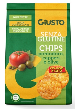 GIUSTO SENZA GLUTINE CHIPS POMODORO CAPPERI E OLIVE 40 G - Farma Nice
