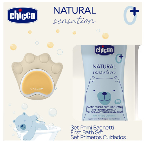 CHICCO NATURAL SENSATION SET DETERGENTE 200 ML + SPUGNA - Farma Nice