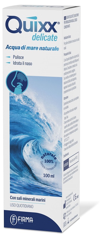 SOLUZIONE SPRAY PER IRRIGAZIONI NASALI QUIXX DELICATE ACQUA MARINA ISOTONICA 100 ML - Farma Nice