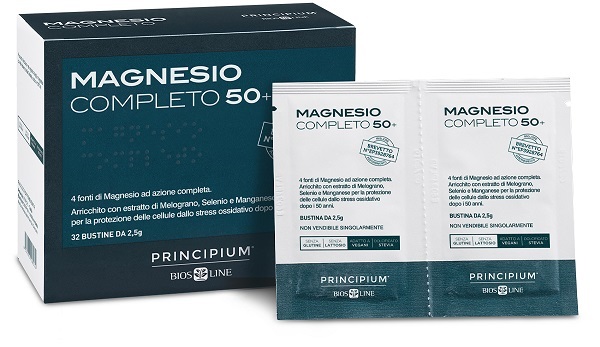 PRINCIPIUM MAGNESIO COMPLETO BREVETTATO 50+ 32 BUSTINE DA 2,5 G - Farma Nice
