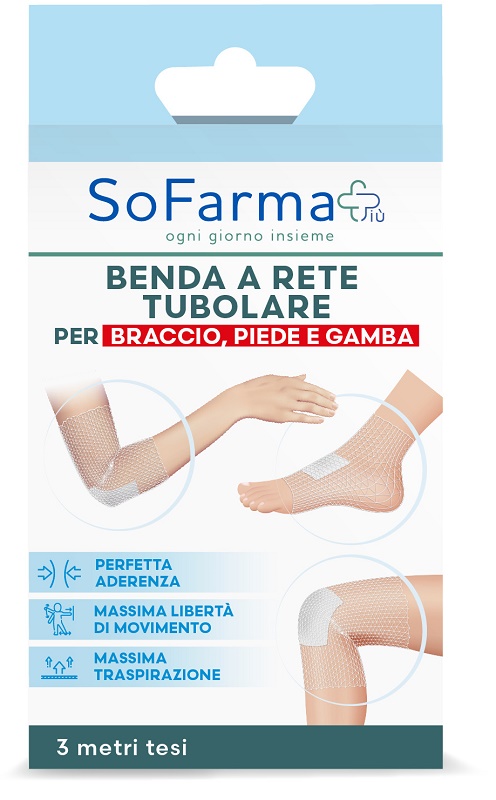 BENDA A RETE TUBOLARE SOFARMAPIU' PER BRACCIO PIEDE E GAMBA  3 METRI TESI - Farma Nice