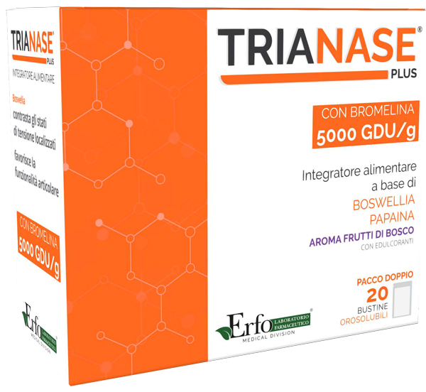 TRIANASE PLUS FRUTTI BOSCO 20 BUSTINE SENZA GLUTINE NATURALMENTE PRIVO DI LATTOSIO CON EDULCORANTE - Farma Nice