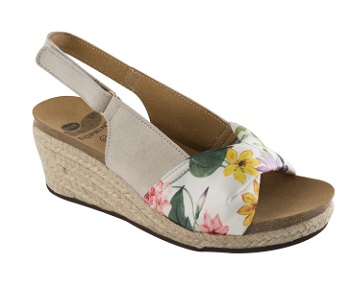 MINDY SUEDE+TEXTILE WOMENS BONE/FLOWER FANTASY 37 - Farma Nice