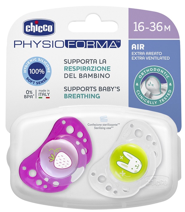 CHICCO SUCCHIETTO AIR GIRL IN SILICONE 16-36 MESI 2 PEZZI - Farma Nice