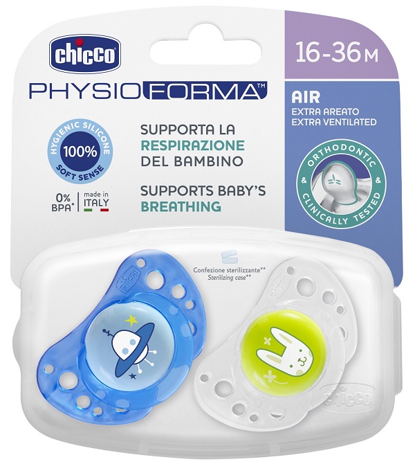 CHICCO SUCCHIETTO AIR BOY IN SILICONE 16-36 MESI 2 PEZZI - Farma Nice