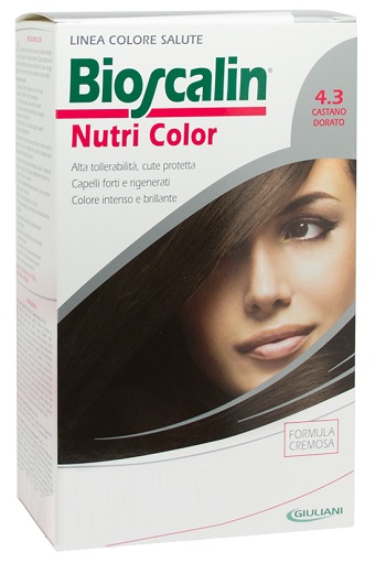 BIOSCALIN NUTRI COLOR 4,3 CASTANO DORATO SINCROB 124 ML - Farma Nice