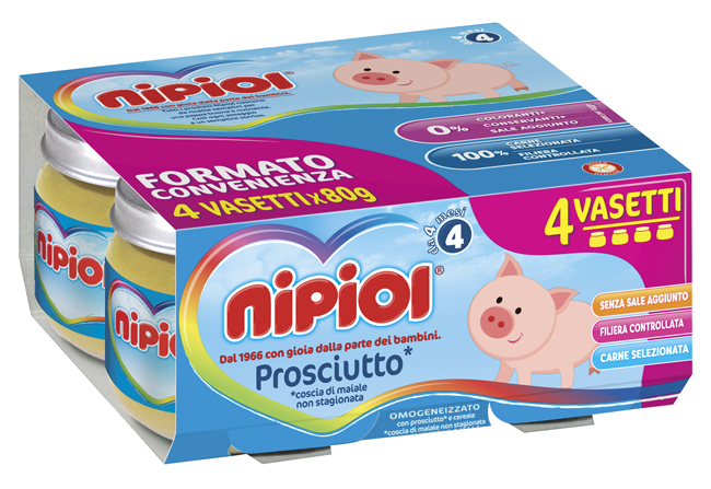 NIPIOL OMOGENEIZZATO PROSCIUTTO 4 X 80 G - Farma Nice