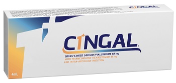 SIRINGA PRERIEMPITA INTRA ARTICOLARE CINGAL 4 ML 22MG/ML ACIDO RETICOLATO CON 4,5 MG/ML TRIAMCINOLONE ESACETONIDE - Farma Nice