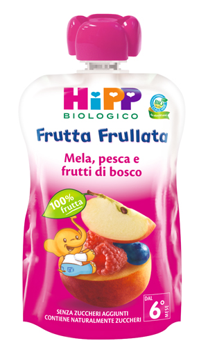 HIPP BIO FRUTTA FRULLATA MELA PESCA FRUTTI DI BOSCO 90 G - Farma Nice