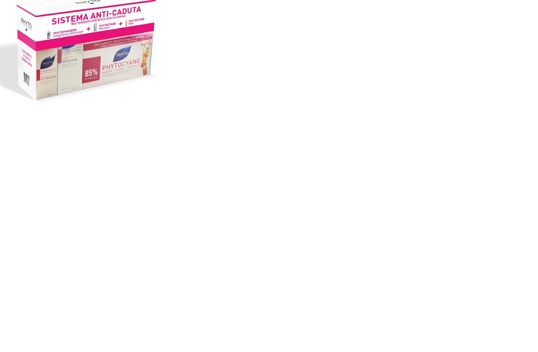 COFFRET SISTEMA PHYTOCYANE 90 CAPSULE + 12 FIALE X 7,5 ML + SHAMPOO 200 ML - Farma Nice