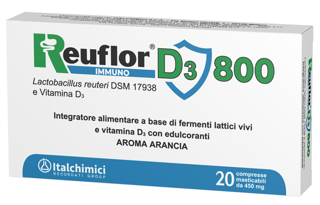 REUFLOR D3 800 20 COMPRESSE MASTICABILI AROMA ARANCIA - Farma Nice