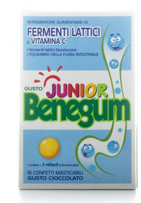 BENEGUM JUNIOR FERMENTI LATTICI E VITAMINA C 16 CONFETTI MASTICABILI - Farma Nice