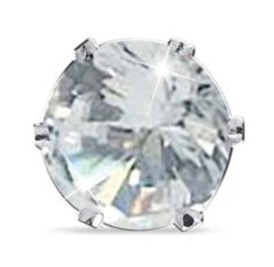 ORECCHINO ZIRCONE BIANCO 6MM - Farma Nice