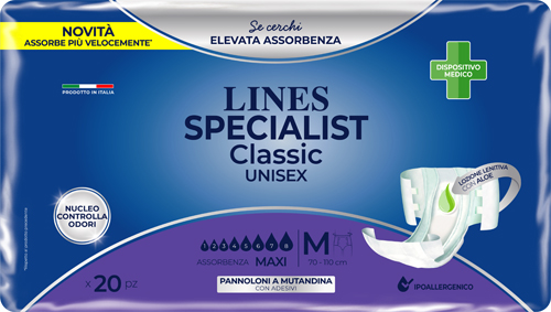PANNOLONE MUTANDA LINES SPECIALIST CLASSIC MM MAXI 20 PEZZI - Farma Nice