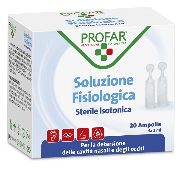 PROFAR SOLUZIONE FISIOLOGICA STERILE ISOTONICA 2 ML 20 AMPOLLE - Farma Nice