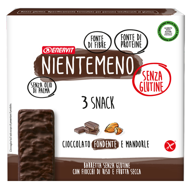 NIENTEMENO BAR FONDENTE MANDORLE 3 X 33 G - Farma Nice
