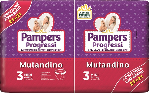 PAMPERS PROGRESSI MUTANDINO 3 MIDI 6-11KG 21+21 PANNOLINI - Farma Nice