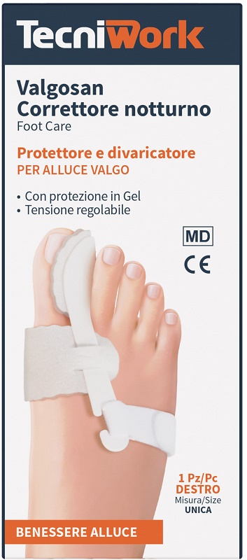 CORRETTORE NOTTURNO PER ALLUCE VALGO DESTRO MISURA UNICA VALGOSAN 1 PEZZO - Farma Nice