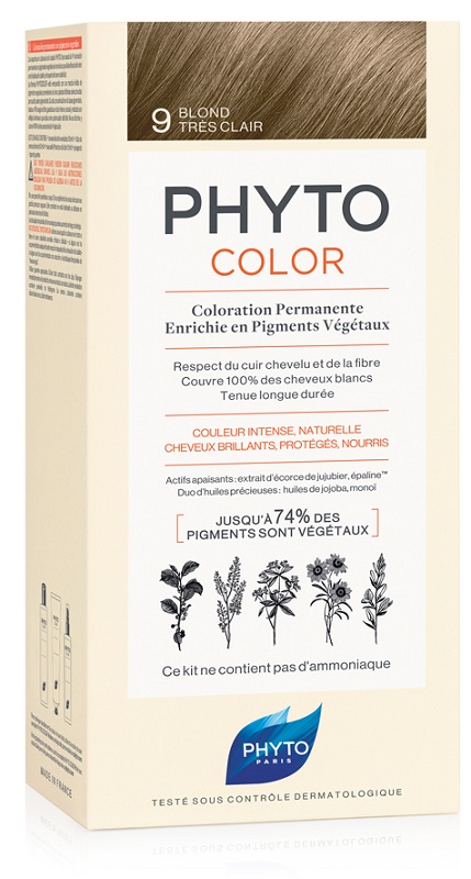 PHYTOCOLOR 9 BIONDO CHIARISS 1 LATTE + 1 CREMA + 1 MASCHERA + 1 PAIO DI GUANTI - Farma Nice