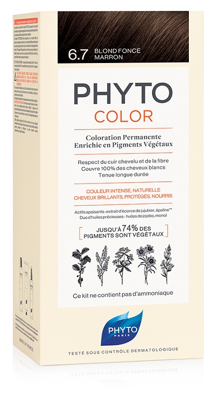 PHYTOCOLOR 6.7 BIONDO SCU TABA 1 LATTE + 1 CREMA + 1 MASCHERA + 1 PAIO DI GUANTI - Farma Nice