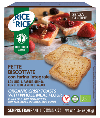 RICE&RICE FETTE BISCOTTATE CON FARINA INTEGRALE 300 G - Farma Nice
