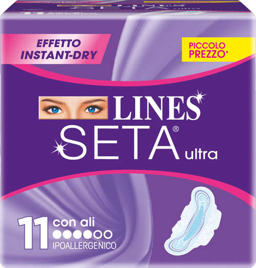 LINES SETA ULTRA ASSORBENTI CON ALI 11 PEZZI - Farma Nice